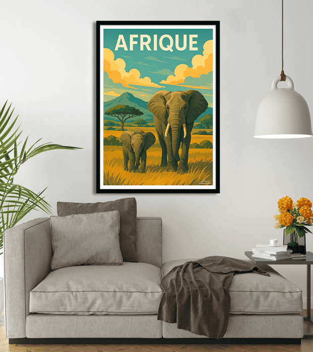 poster Afrique Eléphants