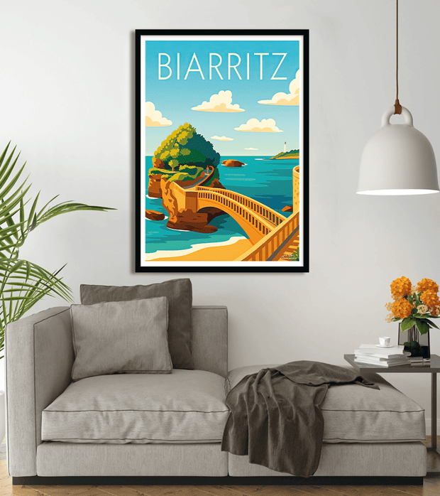 poster Biarritz - le rocher du Basta