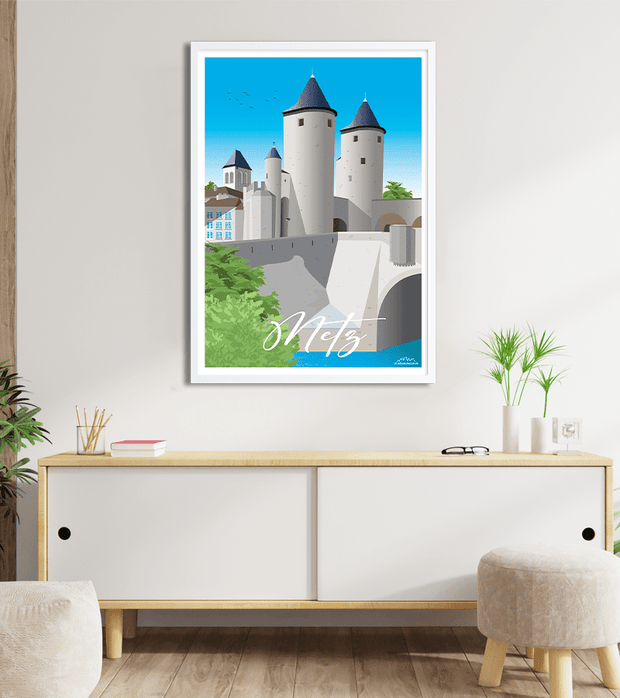 Poster Metz "La Porte des Allemands"