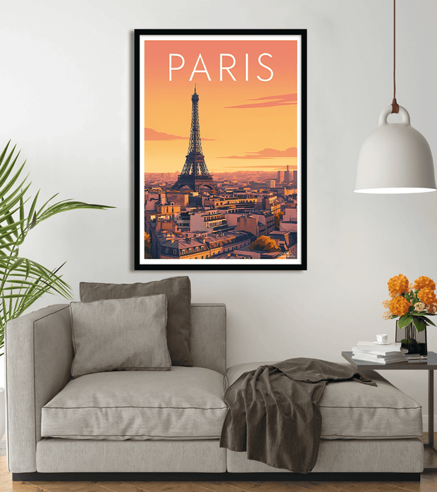 poster Tour Eiffel Couché de soleil