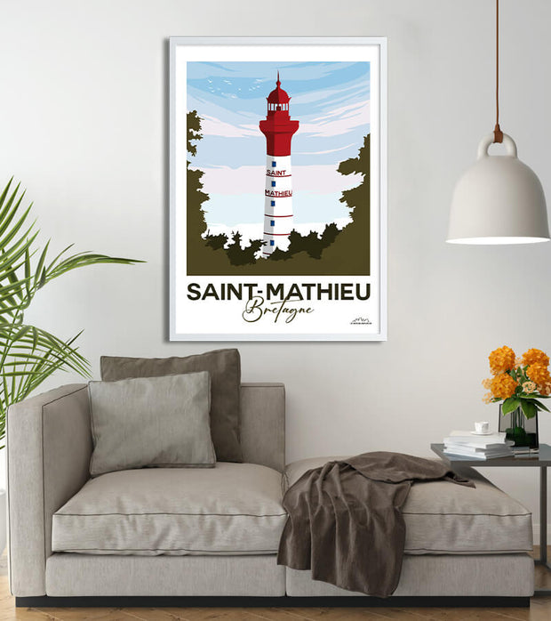 Poster Saint Mathieu Phare breton Bretagne