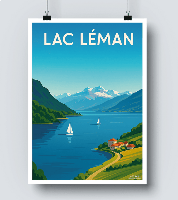Affiche Le Lac Leman vintage
