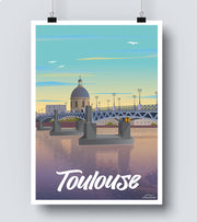 Poster vintage Pont toulouse