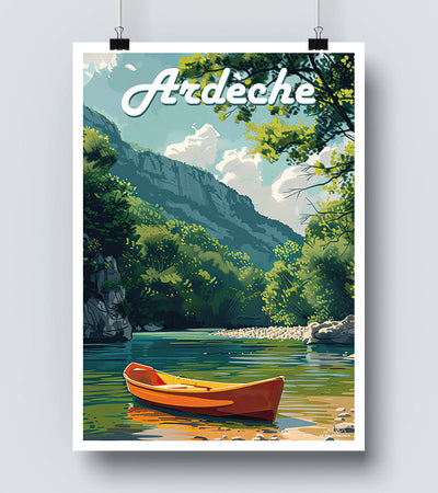 Affiche Ardèche Canoé