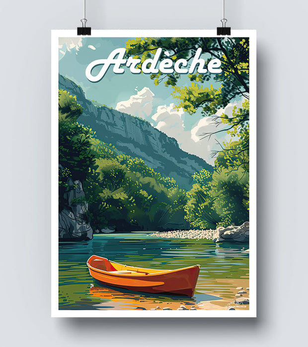 Affiche Ardèche Canoé