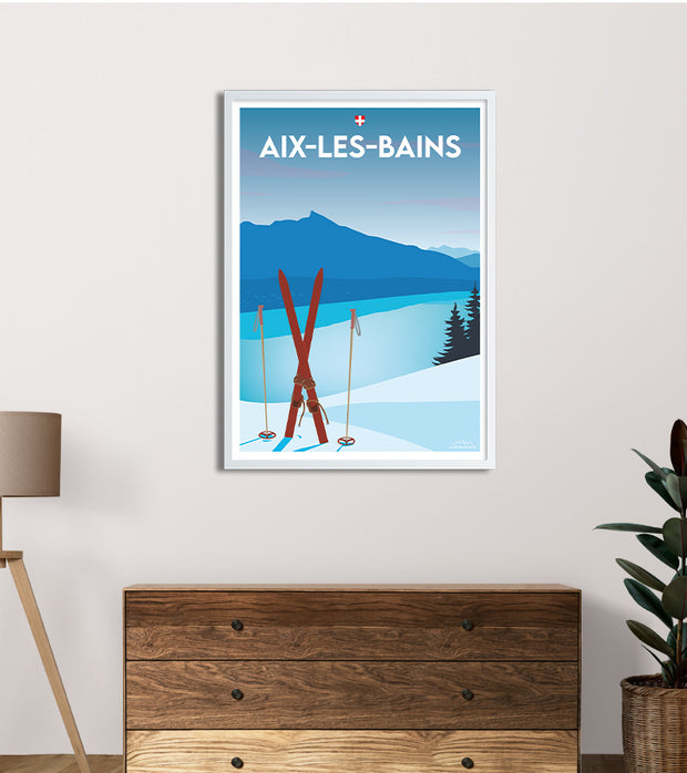 affiche lac du bourget hiver