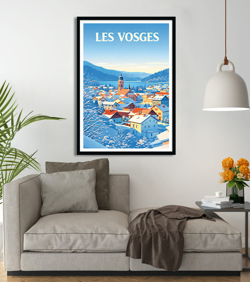 Affiche Vintage Des Vosges - Poster Décoration - Multicolore - Neuf Sous Emballage