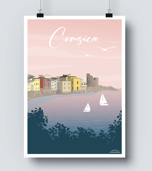 Reproduction Affiche Ancienne – Corse L'île De Beauté – Editions Clouet – Multicolore