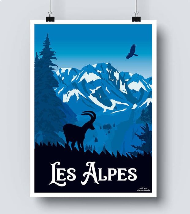 Affiche vintage Alpes