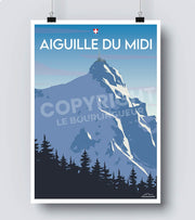 Poster vintage montagne mont blanc 