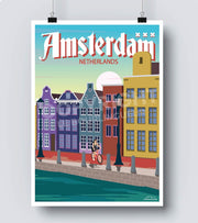 Poster Amsterdam pays bas