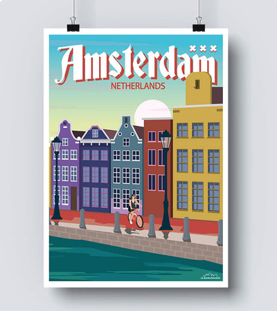 Poster Amsterdam pays bas