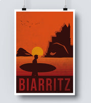 Affiche Surf Biarritz 30X40 Poster