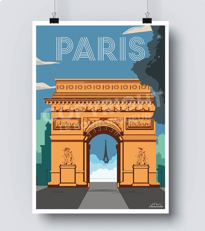 Affiche Paris arc de triomphe