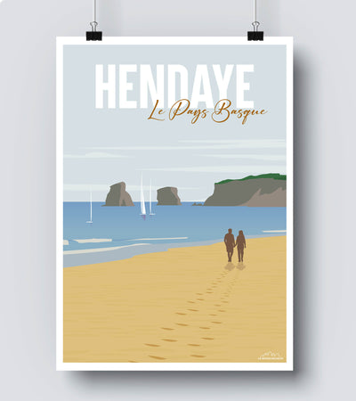 Affiche plage d'hendaye