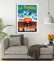 Poster vintage la fondue de Savoie 