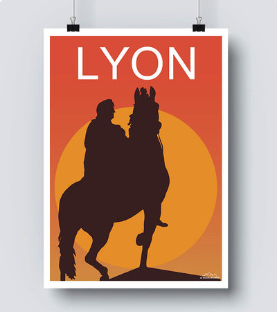 Affiche vintage Lyon Louis XIV