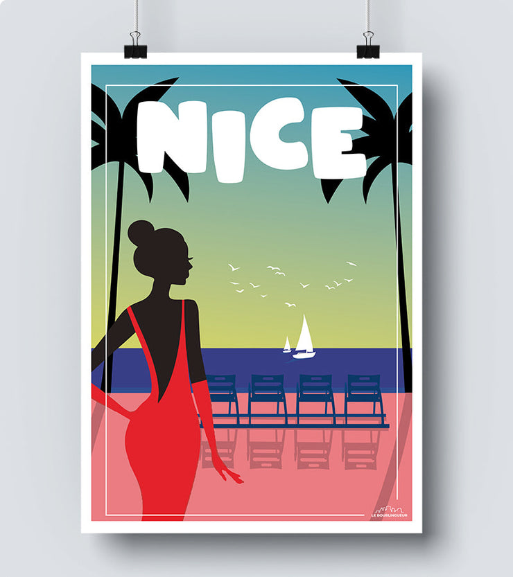 Affiche Les Chaises Bleues à Nice
