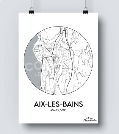 Affiche Carte Aix-les-Bains