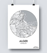 Affiche Carte Alger