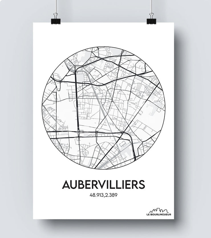 Affiche Carte Aubervillier