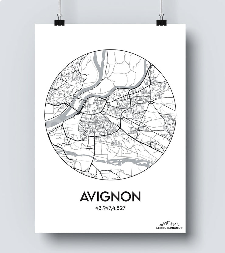 Affiche Carte Avignon