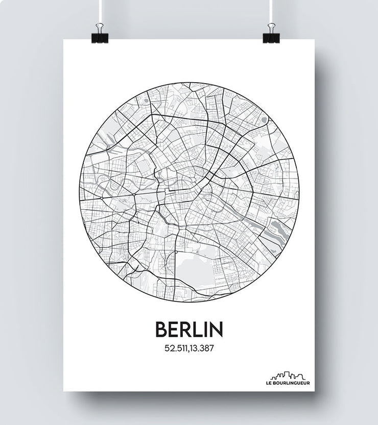 Affiche Carte Berlin