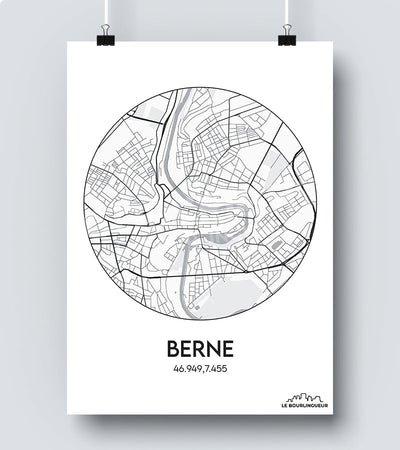 Affiche Carte Berne
