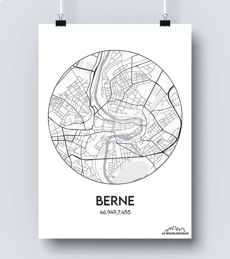 Affiche Carte Berne