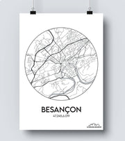 Affiche Carte Besançon