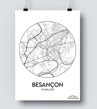 Affiche Carte Besançon