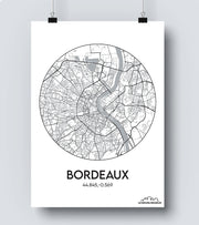 Affiche Carte Bordeaux