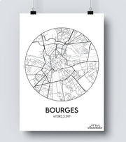 Affiche Carte Bourges