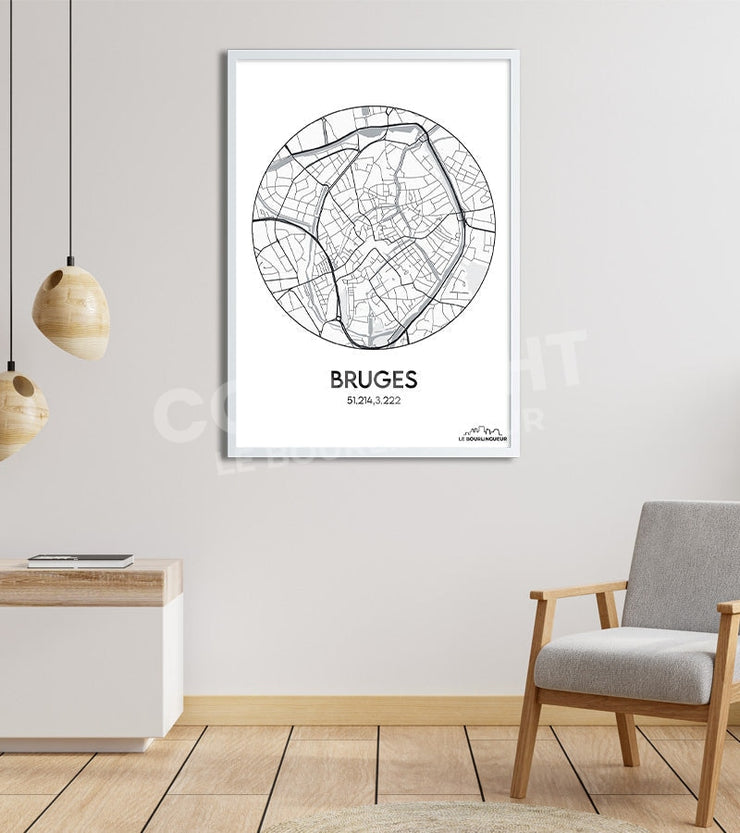 Affiche Plan Bruges
