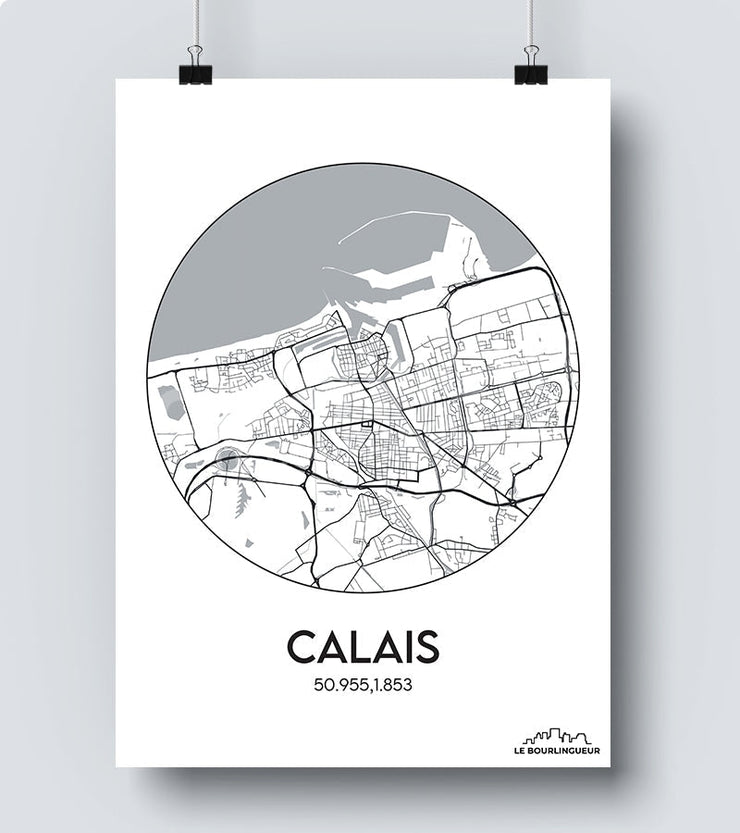 Affiche Carte Calais 