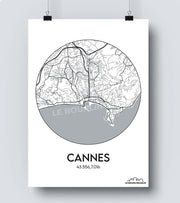 Affiche Carte Cannes