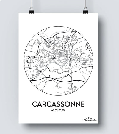 Affiche Carte Carcassonne