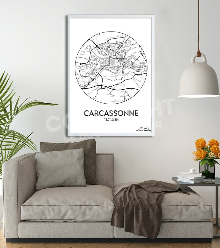 Affiche Plan Carcassonne