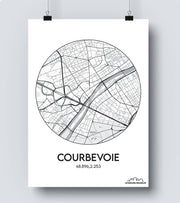 Affiche Carte Courbevoie