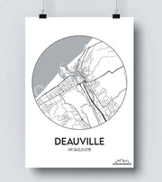 Affiche Carte Deauville