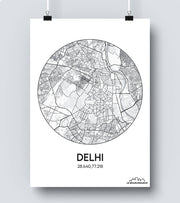 Affiche Carte Delhi
