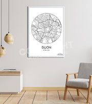 Affiche Plan Dijon