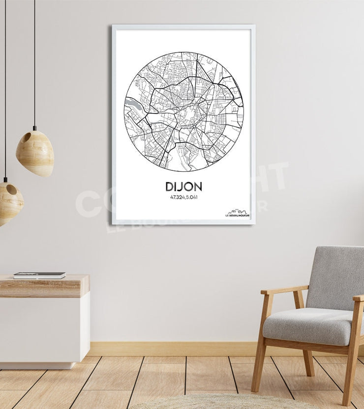 Affiche Plan Dijon