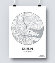 Affiche Carte Dublin
