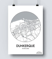 Affiche Carte Dunkerque