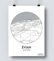Affiche Carte Evian