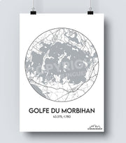 Affiche Carte Golfe du Morbihan