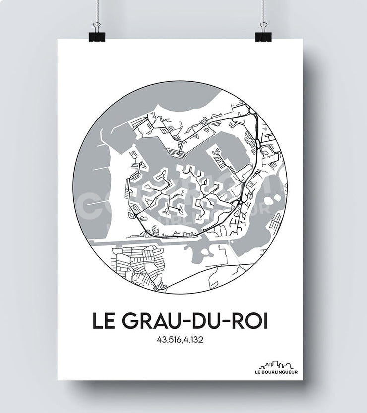 Affiche Carte Grau-du-Roi