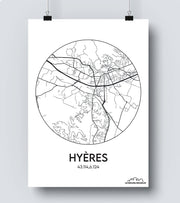 Affiche Carte Hyères