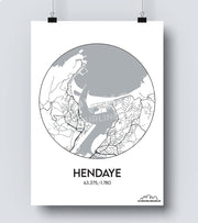 Affiche Carte Hendaye